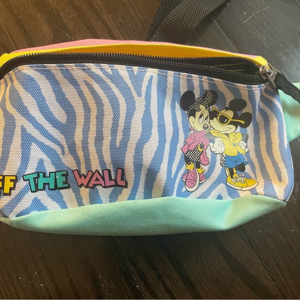 Vans Disney Fanny Pack with Blue and Yellow Zebra Print